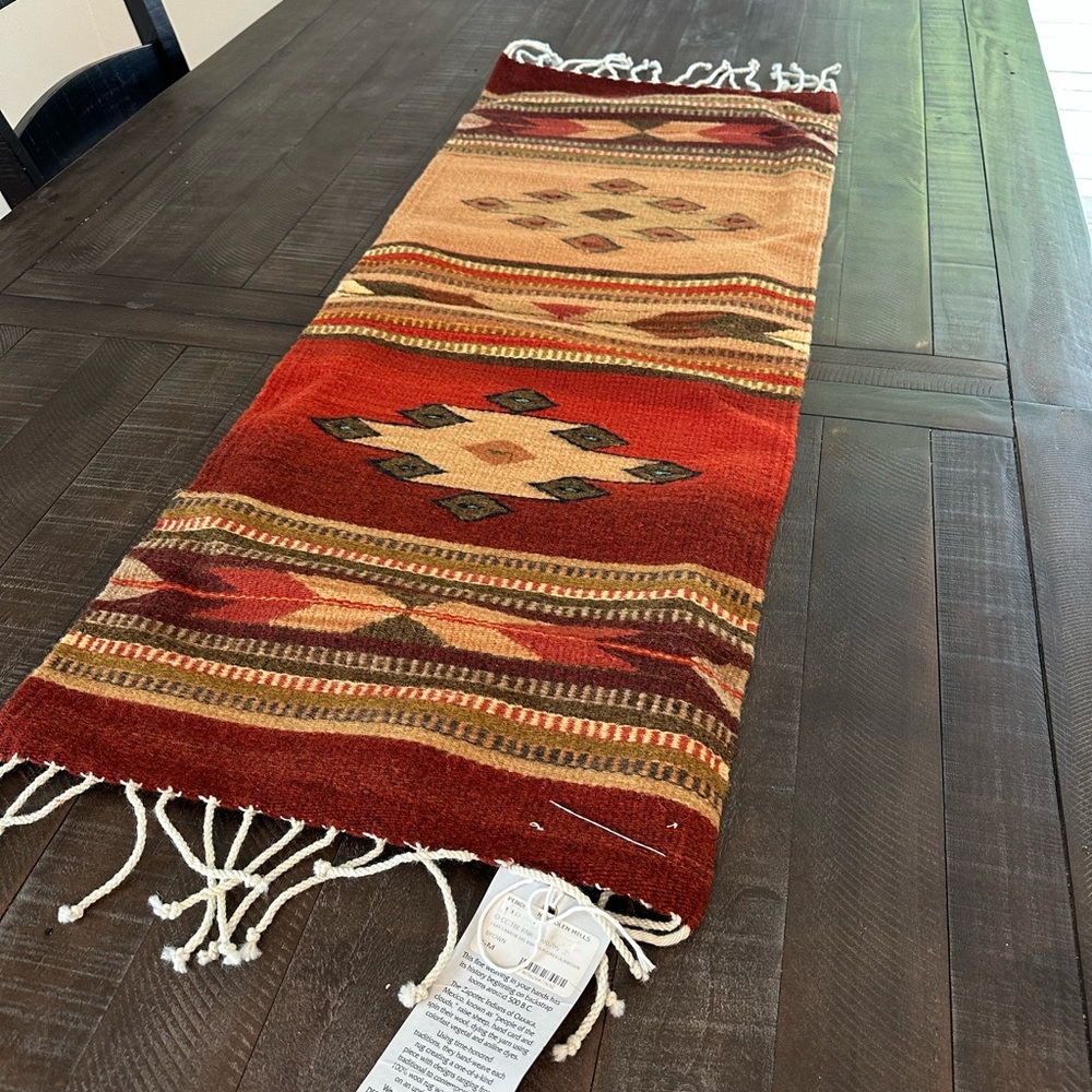 Pendleton Southwestern Wool-Blend Table Runner in Rust and Tan